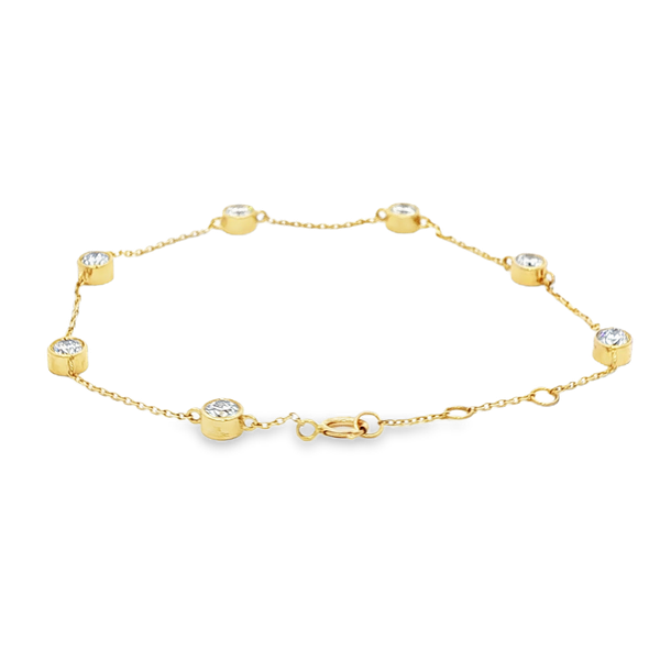 14K Yellow Gold 1.00ctw Lab-Grown Round Diamond Station Bracelet Image 3 Jo & Co. Jewelers Hardy, VA