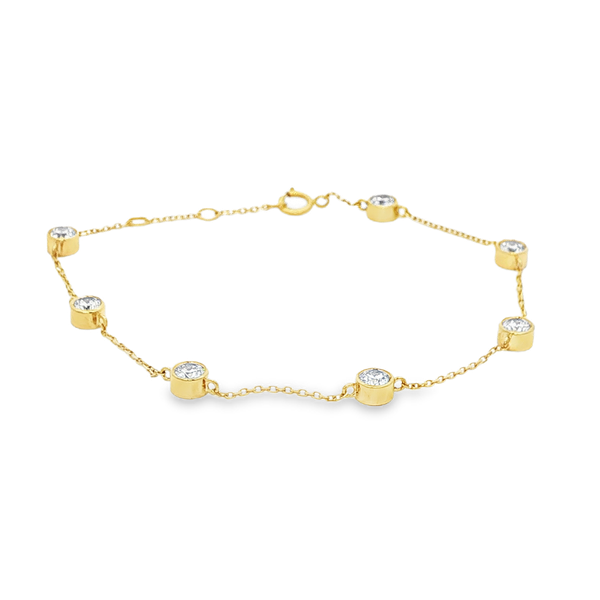 14K Yellow Gold 1.00ctw Lab-Grown Round Diamond Station Bracelet Jo & Co. Jewelers Hardy, VA
