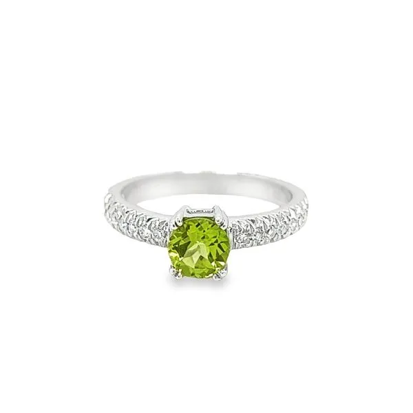 10K White Gold Peridot Ring with Diamond Shank Jo & Co. Jewelers Hardy, VA
