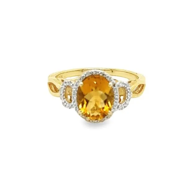 10K Yellow Gold Oval Citrine Ring with Diamond Accents Jo & Co. Jewelers Hardy, VA