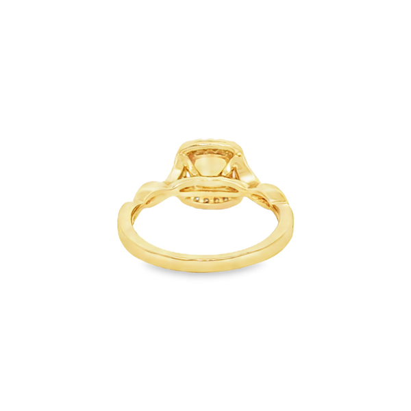14K Yellow Gold Cushion-Cut Citrine & Diamond Halo Ring Image 3 Jo & Co. Jewelers Hardy, VA