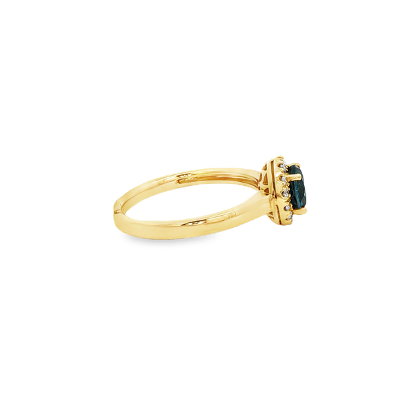 14K Yellow Gold London Blue Topaz Diamond Halo Ring Image 2 Jo & Co. Jewelers Hardy, VA