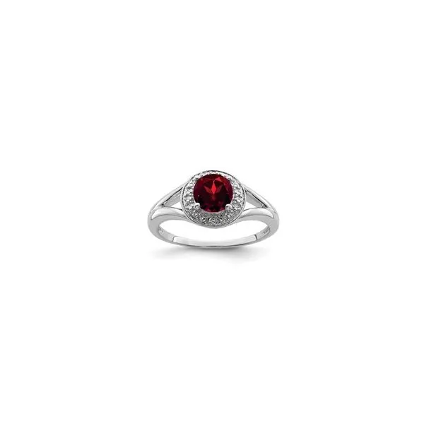 Sterling Silver Rhodium Plated Round Diamond and January Birthstone Ring Jo & Co. Jewelers Hardy, VA