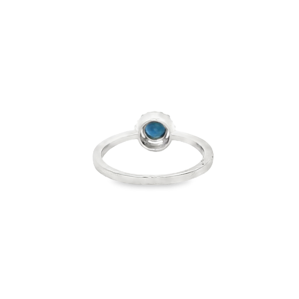10K White Gold Sapphire & Diamond Halo Ring Image 3 Jo & Co. Jewelers Hardy, VA