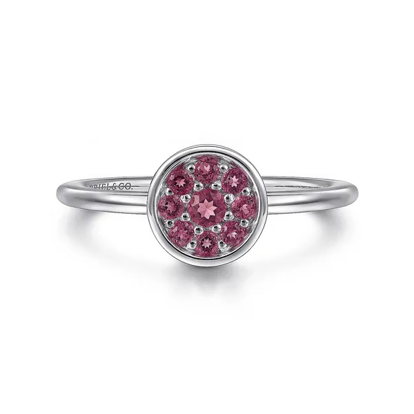 Gabriel Sterling Silver Round Pink Tourmaline Cluster Ring Jo & Co. Jewelers Hardy, VA