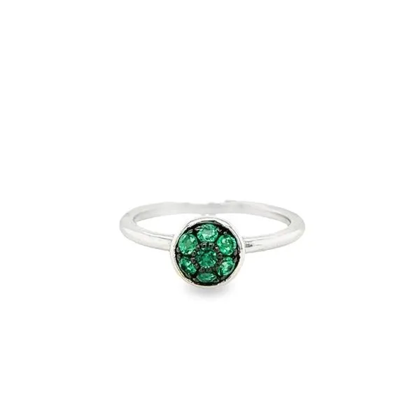 Gabriel Sterling Silver Round Emerald Cluster Ring Jo & Co. Jewelers Hardy, VA