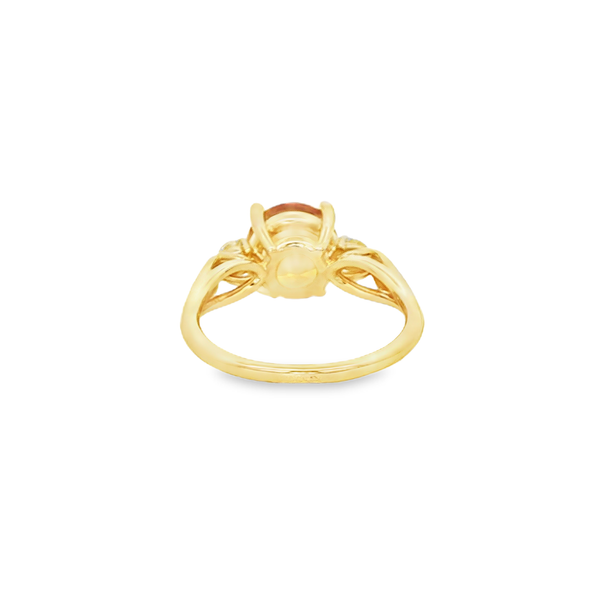 14K Yellow Gold Citrine & Diamond Three-Stone Ring Image 3 Jo & Co. Jewelers Hardy, VA
