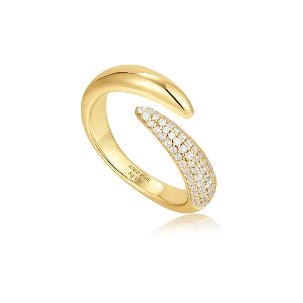 Ania Haie 14K Yellow Gold Plated Sterling Silver Cubic Zirconium Adjustable Sparkle Wrap Ring Jo & Co. Jewelers Hardy, VA