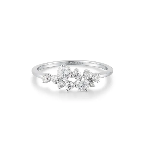 Sterling Silver Cubic Zirconium Floral Style Cluster Ring Jo & Co. Jewelers Hardy, VA