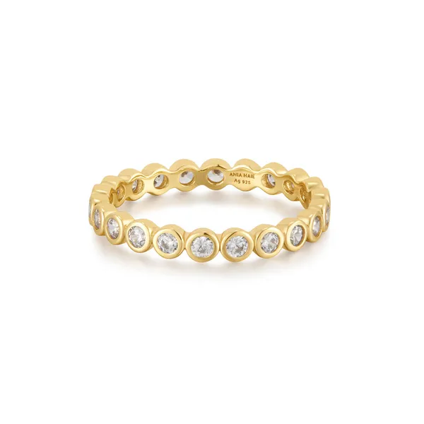 14K Yellow Gold Plated Sterling Silver Bezel Set Cubic Zirconium Ring Jo & Co. Jewelers Hardy, VA