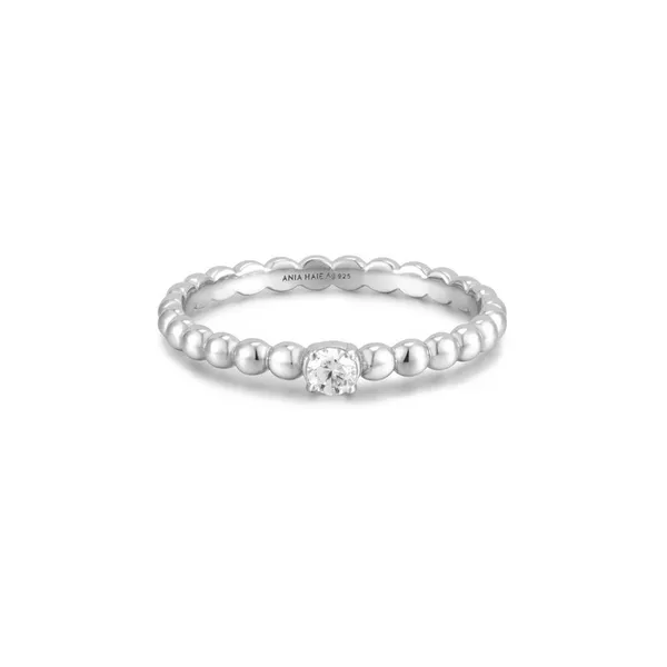 Sterling Silver Cubic Zirconium Beaded Ring Jo & Co. Jewelers Hardy, VA