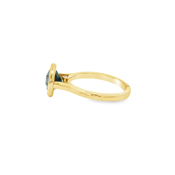 14K Yellow Gold Bezel-Set London Blue Topaz Ring with Diamond Accents Image 4 Jo & Co. Jewelers Hardy, VA