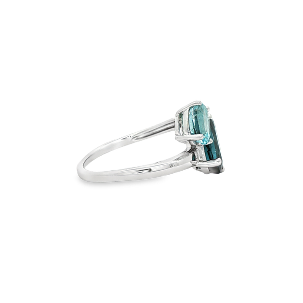 14K White Gold London Blue & Sky Blue Topaz Bypass Ring Image 2 Jo & Co. Jewelers Hardy, VA
