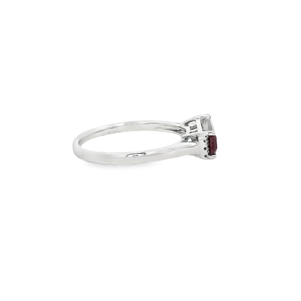 14K White Gold Created Alexandrite & Diamond Ring Image 2 Jo & Co. Jewelers Hardy, VA
