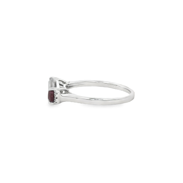 14K White Gold Created Alexandrite & Diamond Ring Image 4 Jo & Co. Jewelers Hardy, VA