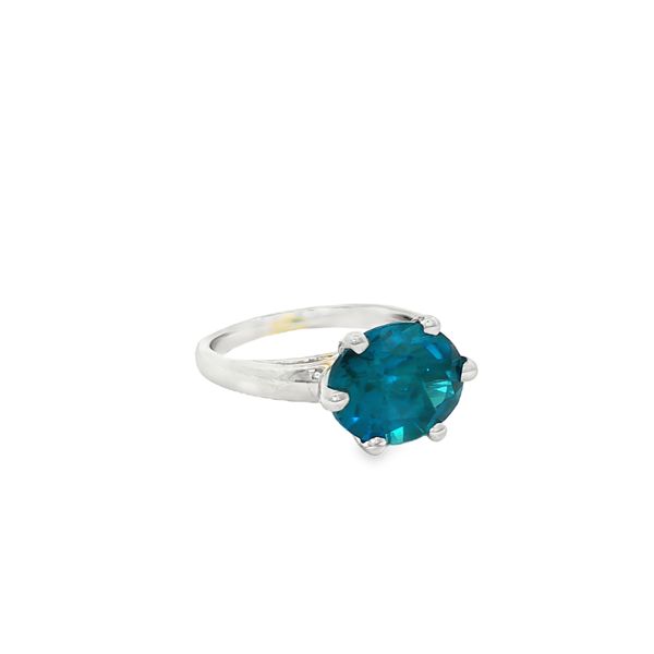 14K White Gold London Blue Topaz 6-Prong Solitaire Ring Image 2 Jo & Co. Jewelers Hardy, VA