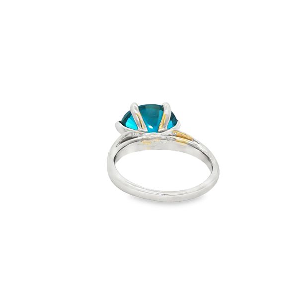 14K White Gold London Blue Topaz 6-Prong Solitaire Ring Image 3 Jo & Co. Jewelers Hardy, VA
