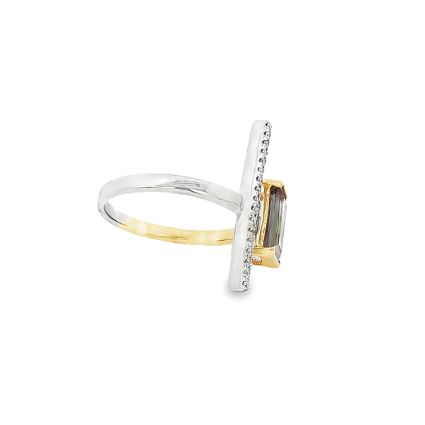 14K White & Yellow Gold Created Alexandrite Diamond Open Geometric Ring Size 6.5 Image 2 Jo & Co. Jewelers Hardy, VA