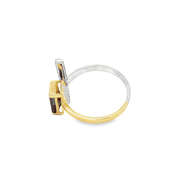 14K White & Yellow Gold Created Alexandrite Diamond Open Geometric Ring Size 6.5 Image 4 Jo & Co. Jewelers Hardy, VA