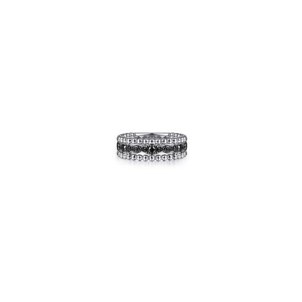 Gabriel Sterling Round Black Spinel Beaded Bujukan 3-Rail Ring Jo & Co. Jewelers Hardy, VA