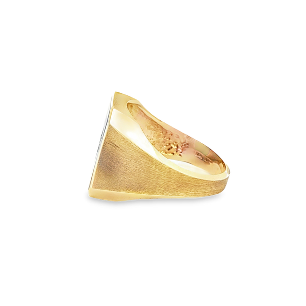 10K Yellow Gold Onyx & Diamond Men's Fashion Ring Image 4 Jo & Co. Jewelers Hardy, VA