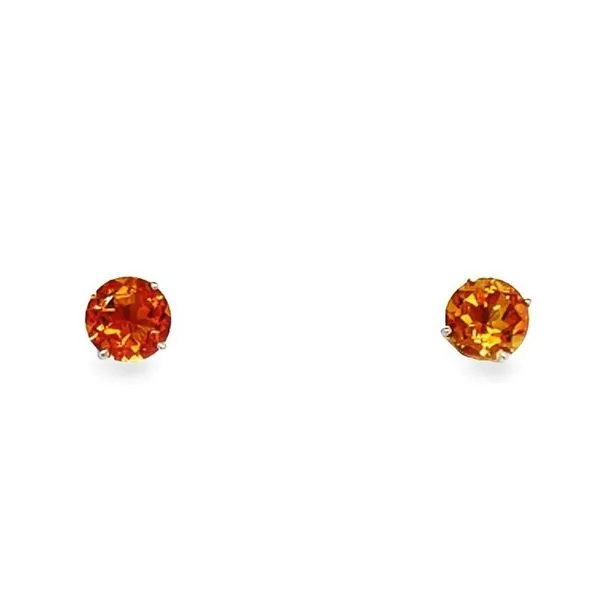 14K White Gold Round Citrine Studs Jo & Co. Jewelers Hardy, VA