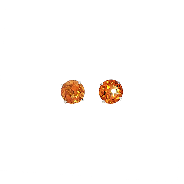 14K White Gold 6mm Round Citrine Stud Earrings Jo & Co. Jewelers Hardy, VA