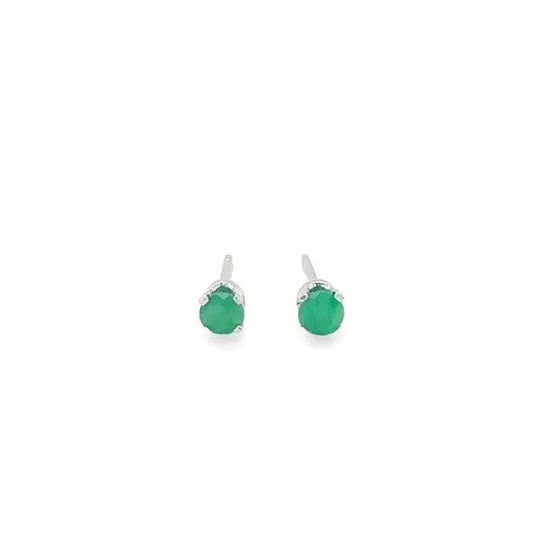 14K White Gold Round Emerald Studs Jo & Co. Jewelers Hardy, VA