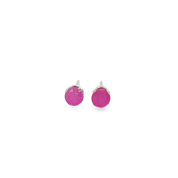 14K White Gold Round Ruby Studs Jo & Co. Jewelers Hardy, VA