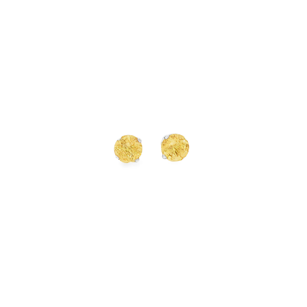14K White Gold Round Citrine Stud Earrings Jo & Co. Jewelers Hardy, VA