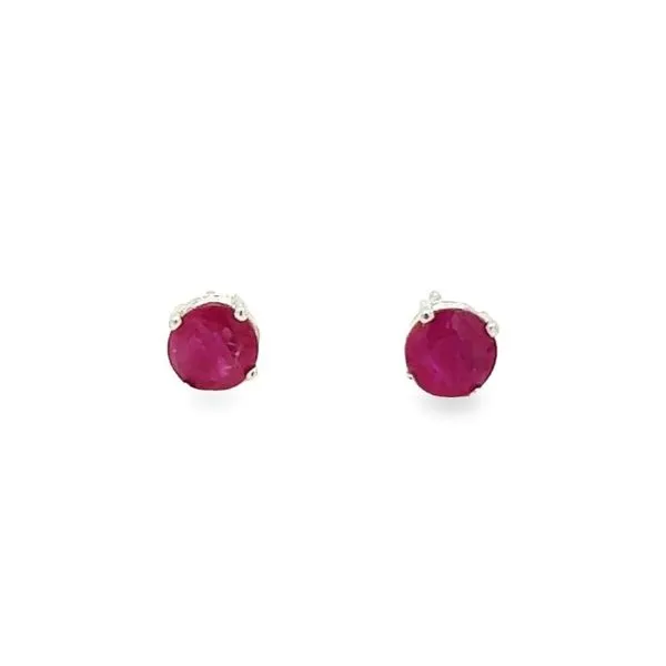 14K White Gold Round Ruby Studs Jo & Co. Jewelers Hardy, VA