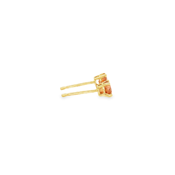 14K Yellow Gold 4mm Round Citrine Birthstone Stud Earrings Image 2 Jo & Co. Jewelers Hardy, VA