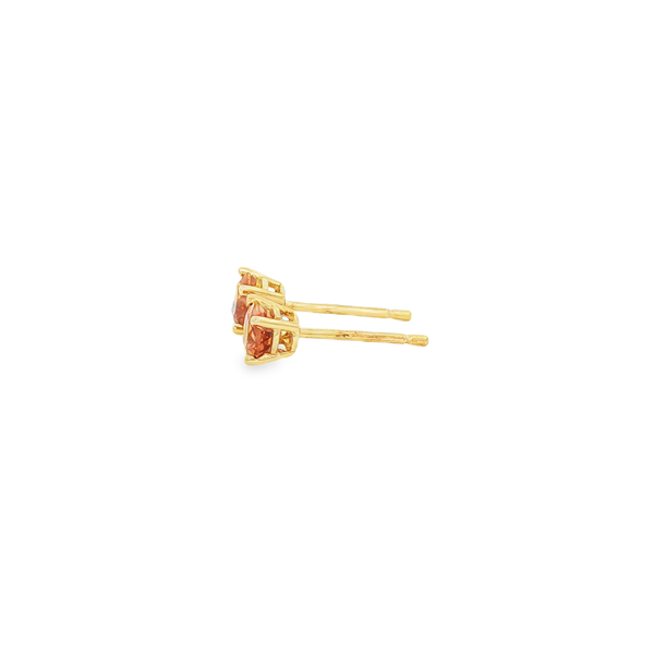 14K Yellow Gold 4mm Round Citrine Birthstone Stud Earrings Image 4 Jo & Co. Jewelers Hardy, VA
