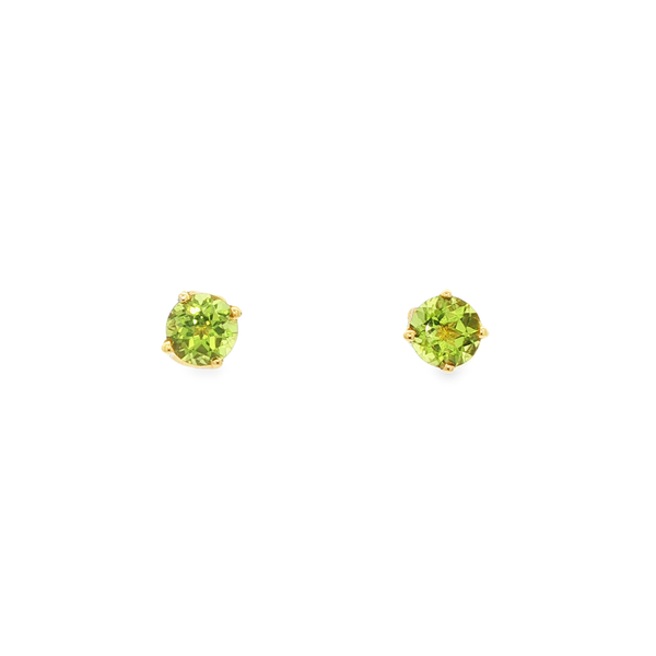 14K Yellow Gold 5mm Round Peridot Stud Earrings Jo & Co. Jewelers Hardy, VA