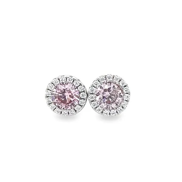 Sterling Silver Birthstone Studs With Cubic Zirconium Halo Jo & Co. Jewelers Hardy, VA