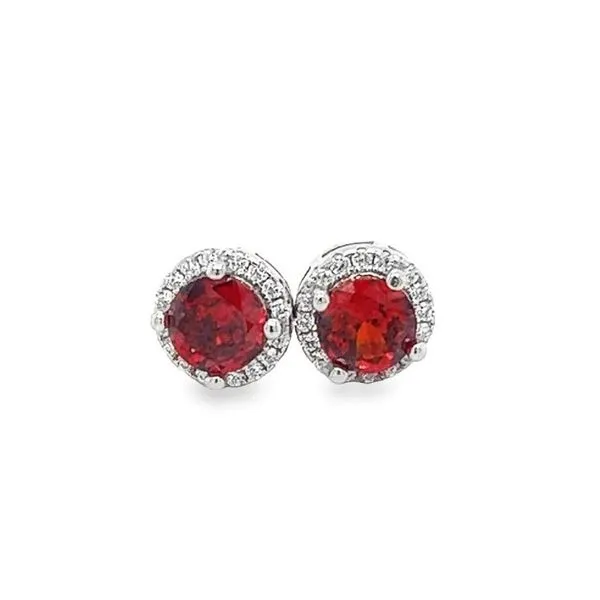 Sterling Silver Birthstone Studs With Cubic Zirconium Halo Jo & Co. Jewelers Hardy, VA