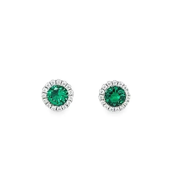 Sterling Silver Birthstone Studs With Cubic Zirconium Halo Jo & Co. Jewelers Hardy, VA