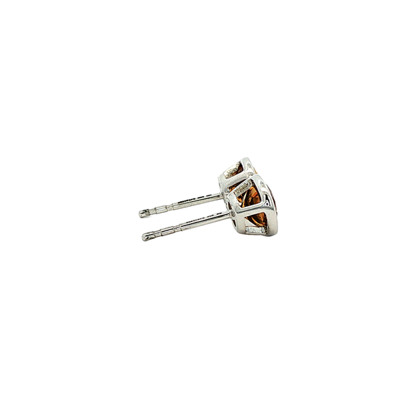 Gabriel Sterling Silver Bezel-Set Round Citrine Stud Earrings Image 2 Jo & Co. Jewelers Hardy, VA