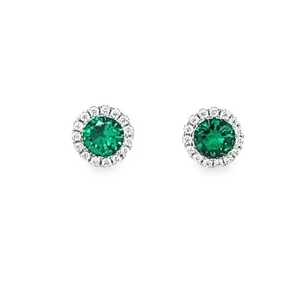 Sterling Silver Birthstone Studs With Cubic Zirconium Halo Jo & Co. Jewelers Hardy, VA