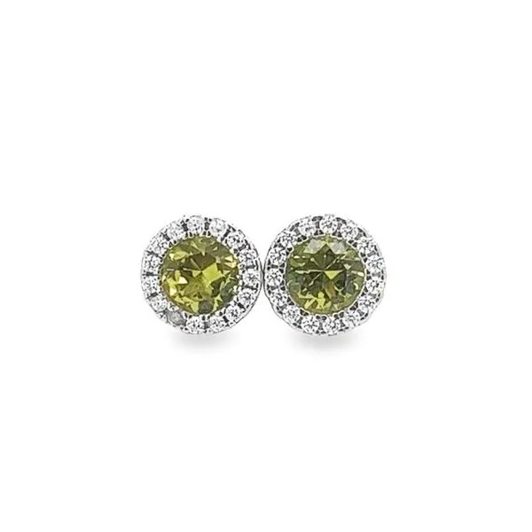 Sterling Silver Birthstone Studs With Cubic Zirconium Halo Jo & Co. Jewelers Hardy, VA