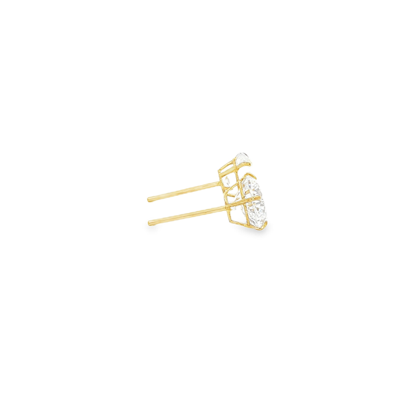14K Yellow Gold 6mm Round Clear CZ Stud Earrings Image 2 Jo & Co. Jewelers Hardy, VA