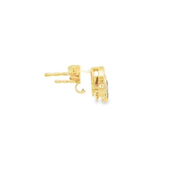 14K Yellow Gold Created Alexandrite Pear-Shaped Stud Earrings Image 2 Jo & Co. Jewelers Hardy, VA