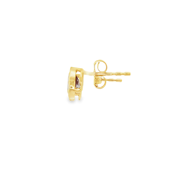 14K Yellow Gold Created Alexandrite Pear-Shaped Stud Earrings Image 4 Jo & Co. Jewelers Hardy, VA