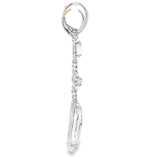 14K White Gold White Topaz Diamond Multi-Stone Drop Earrings .16Tw Image 2 Jo & Co. Jewelers Hardy, VA