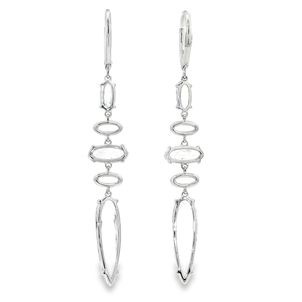 14K White Gold White Topaz Diamond Multi-Stone Drop Earrings .16Tw Image 3 Jo & Co. Jewelers Hardy, VA