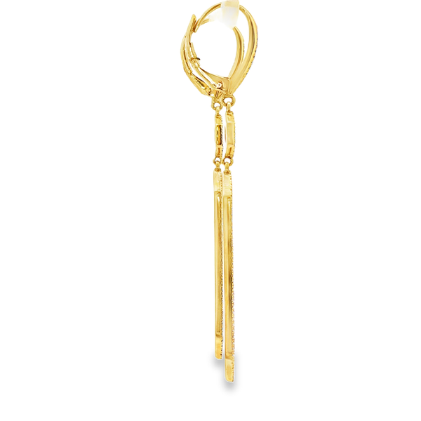 14K Yellow Gold Mother-of-Pearl Diamond Drop Earrings .47Tw Image 2 Jo & Co. Jewelers Hardy, VA