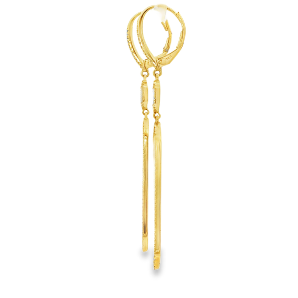 14K Yellow Gold Mother-of-Pearl Diamond Drop Earrings .47Tw Image 4 Jo & Co. Jewelers Hardy, VA