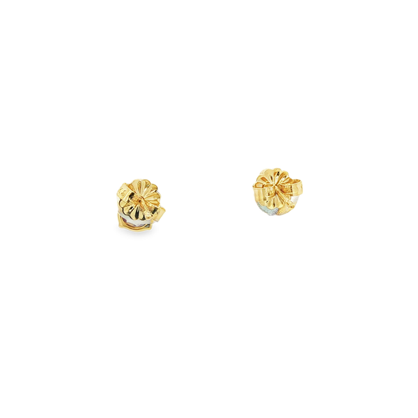 14K Yellow Gold Created Alexandrite & Diamond Stud Earrings Image 3 Jo & Co. Jewelers Hardy, VA