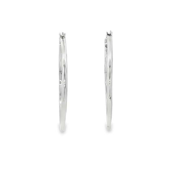 Ania Haie Sterling Silver Clear CZ Pavé Hoop Earrings Image 3 Jo & Co. Jewelers Hardy, VA
