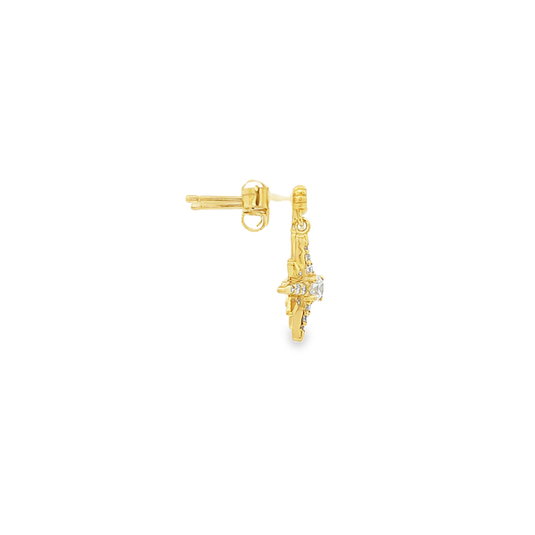 Ania Haie Gold-Plated Sterling Silver CZ Nova Star Dangle Earrings Image 2 Jo & Co. Jewelers Hardy, VA